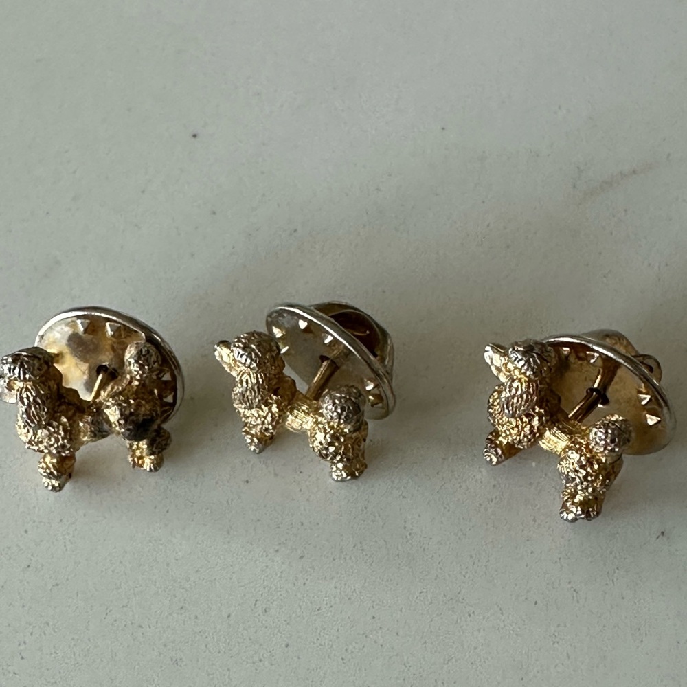 Gold Poodle Stud pieces for coats,blouses etc  vintage